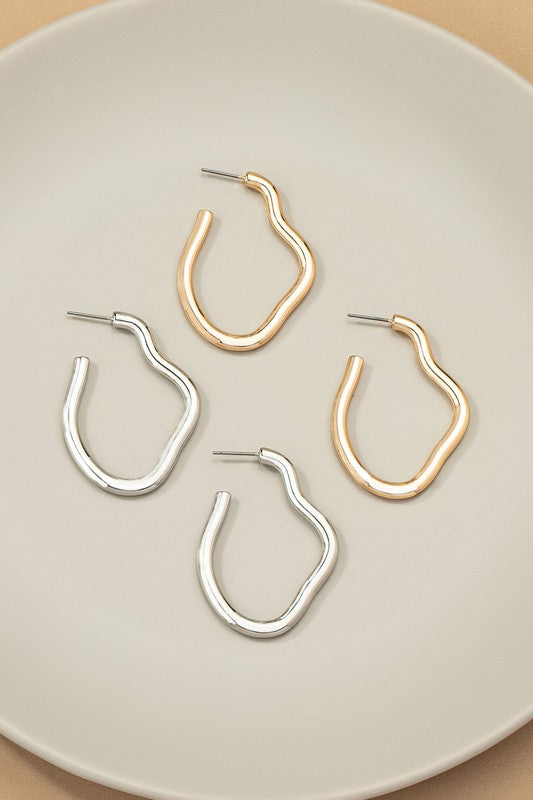 Irregular Shape Hoop Earrings