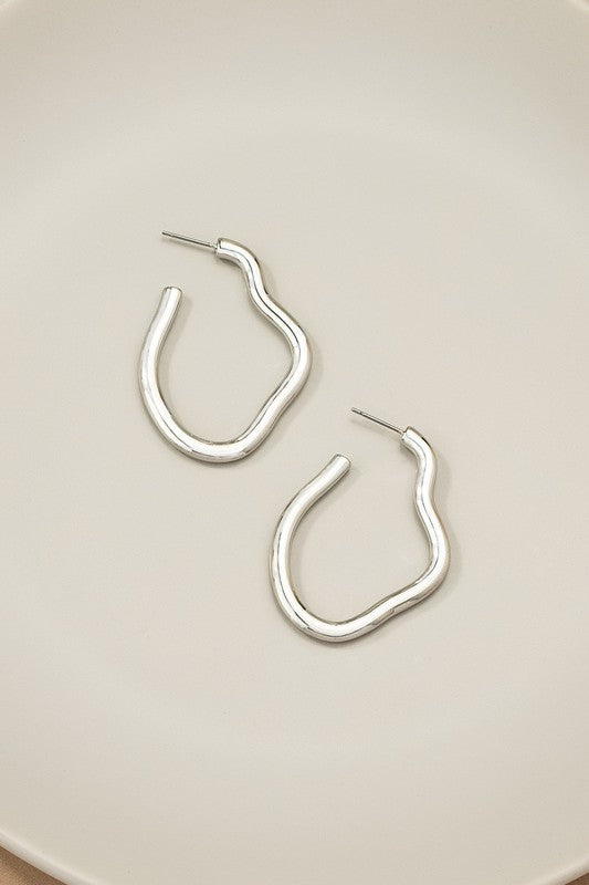 Irregular Shape Hoop Earrings
