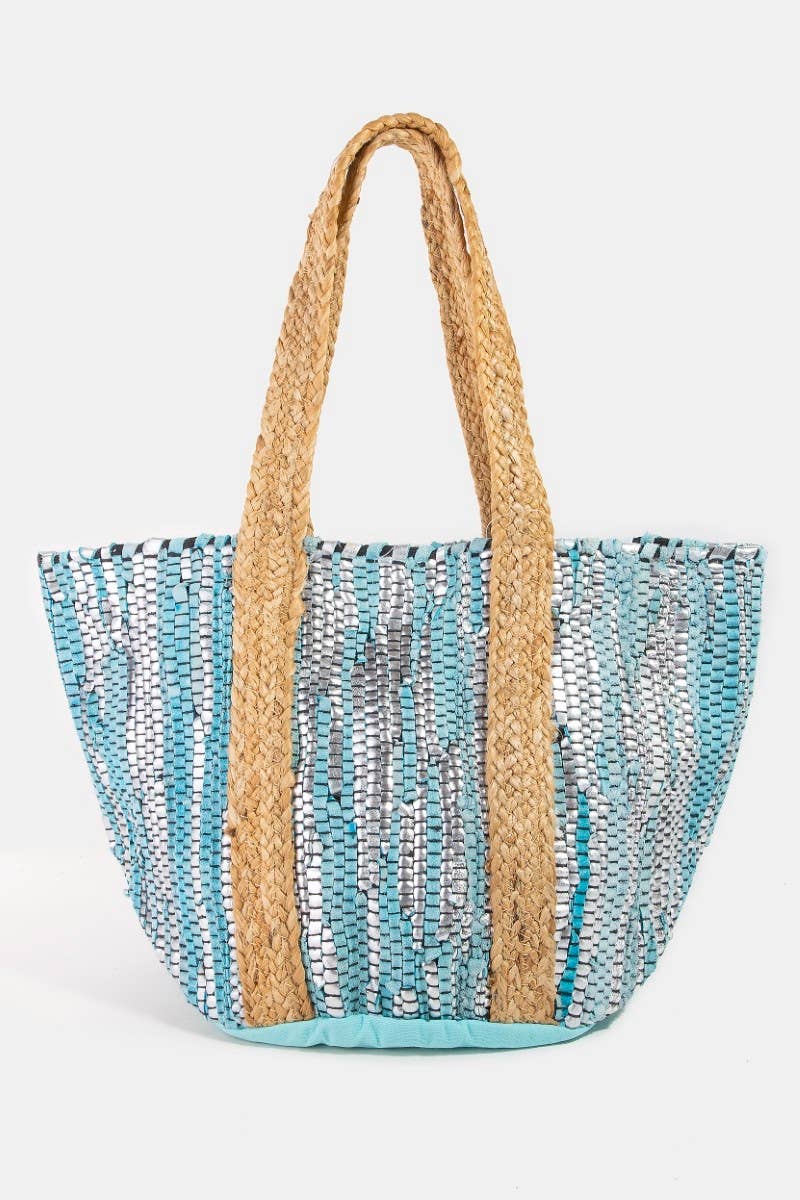 Vibrant Stripes Woven Tote Bag