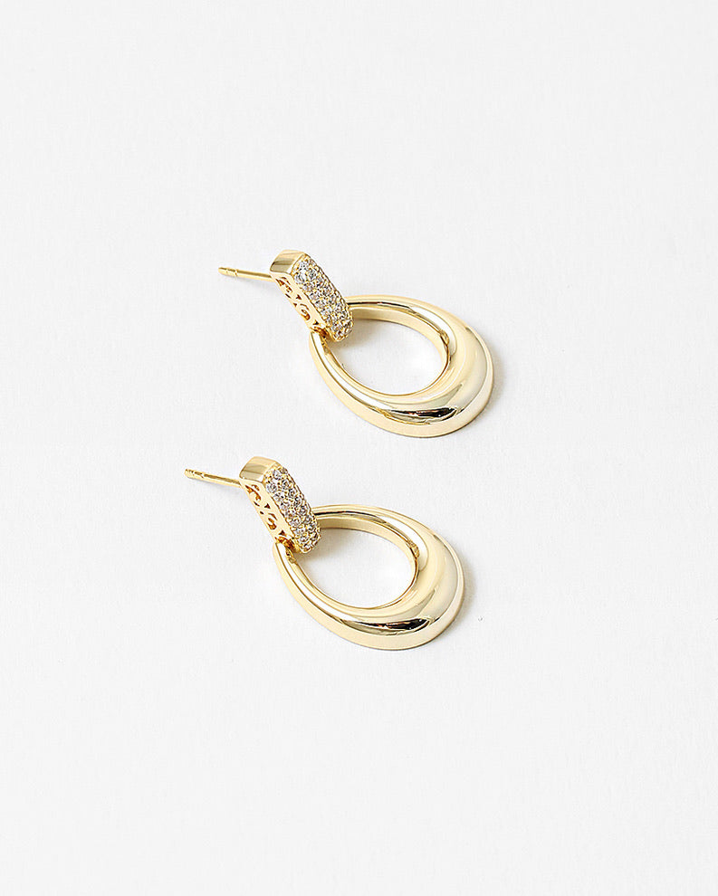 Gold Clear Stud Hoops