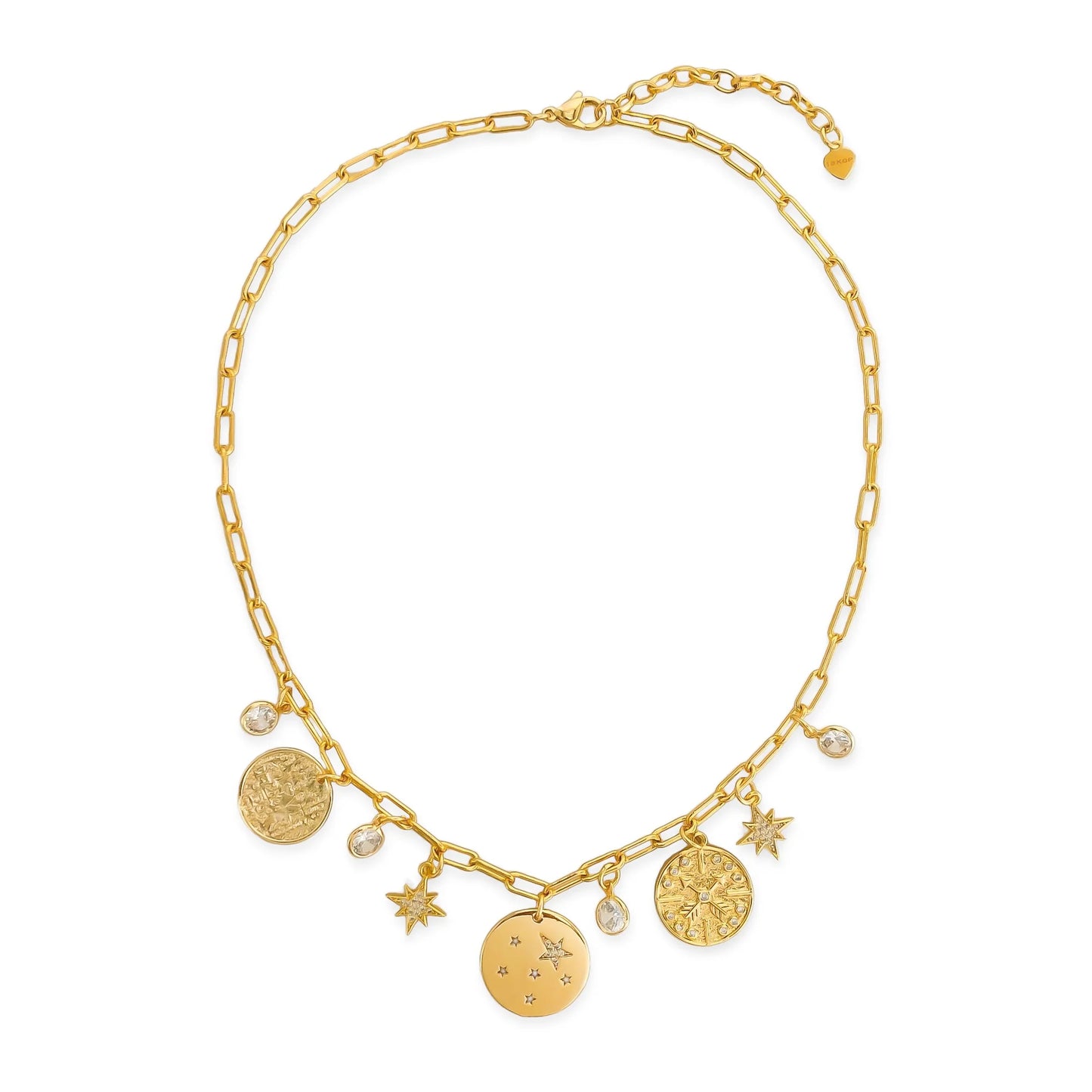 Classic CZ Medallion Charm Necklace