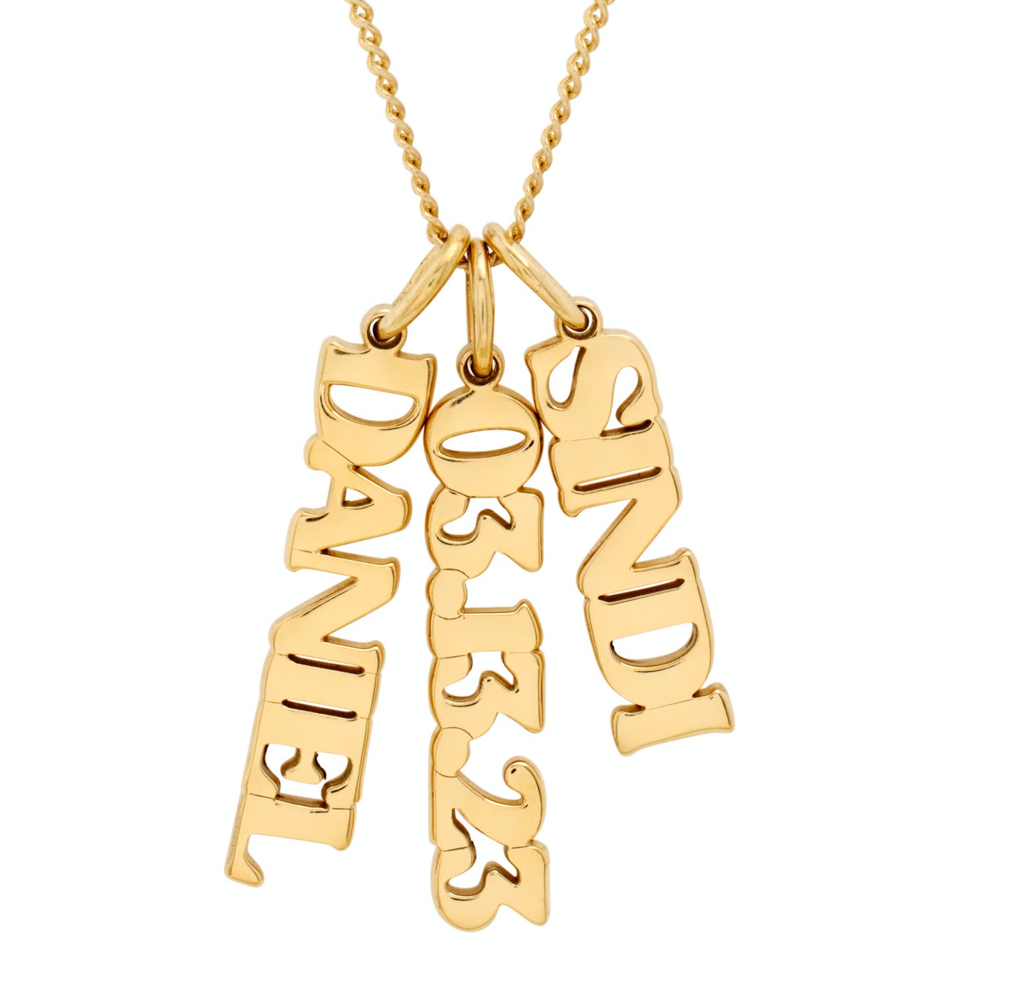 Three name plate custom necklace