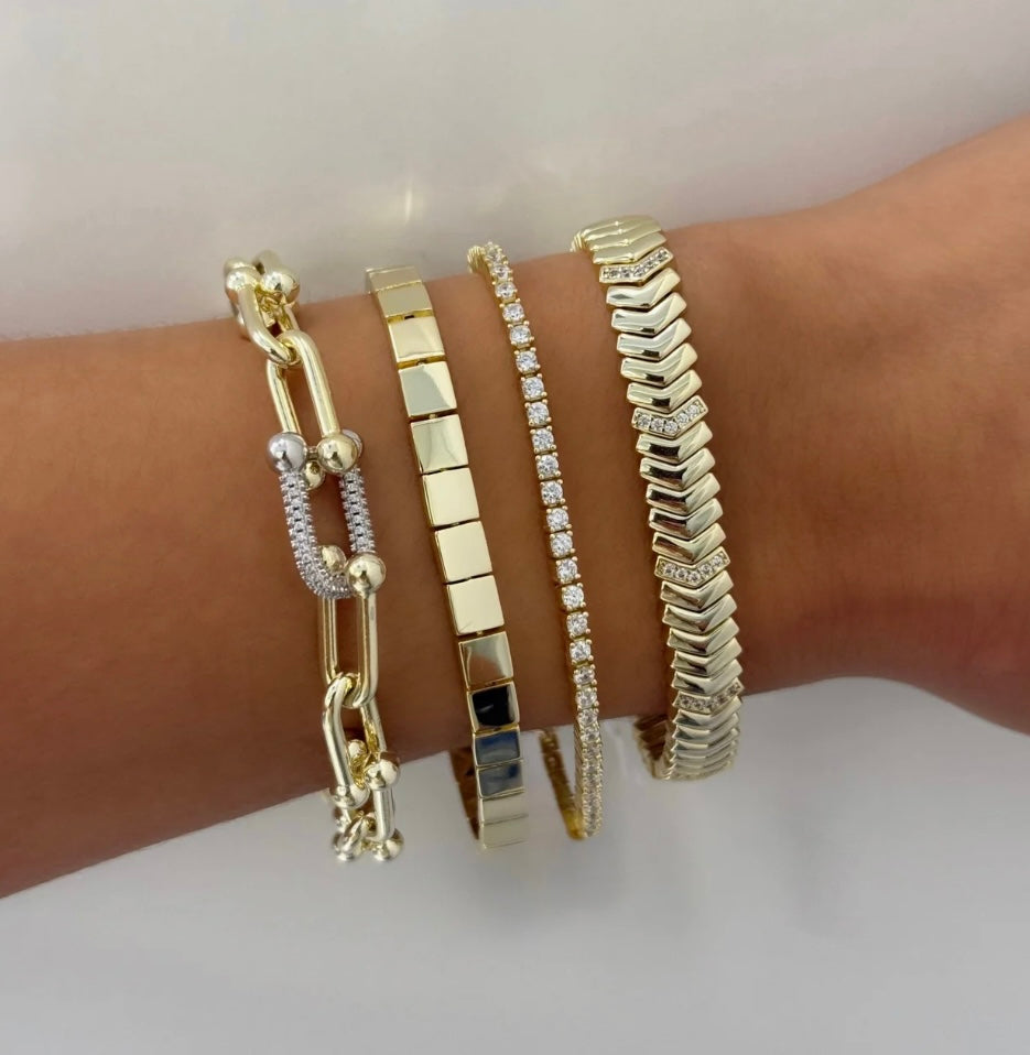 Solid Square Tennis Bracelet