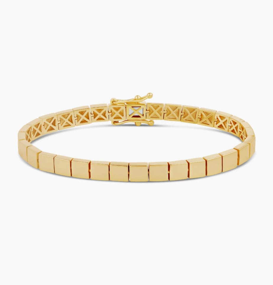 Solid Square Tennis Bracelet