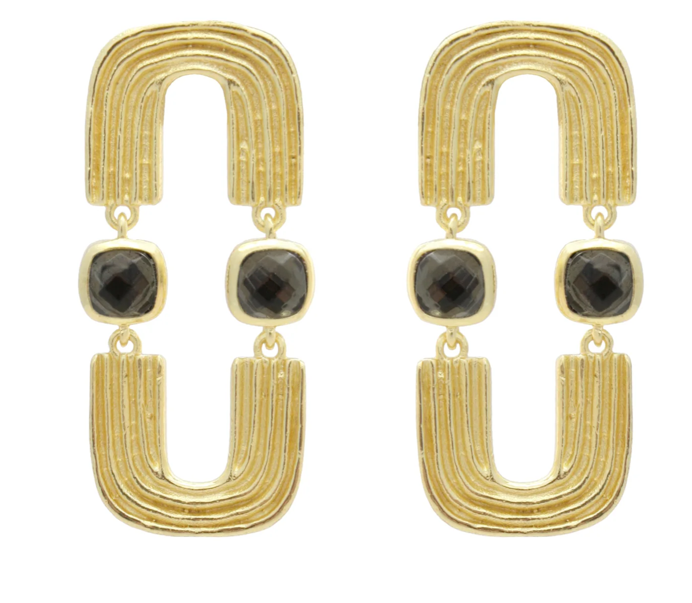 Murphy Stone Statement Earrings Pyrite