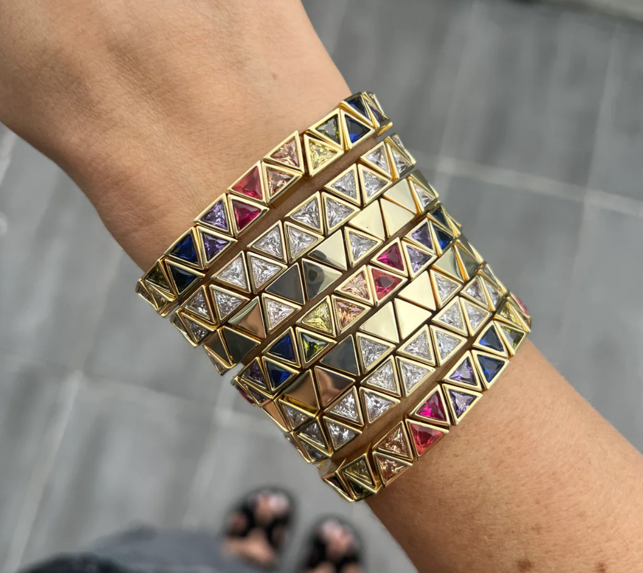Rainbow Triangle Stretchy Bracelet