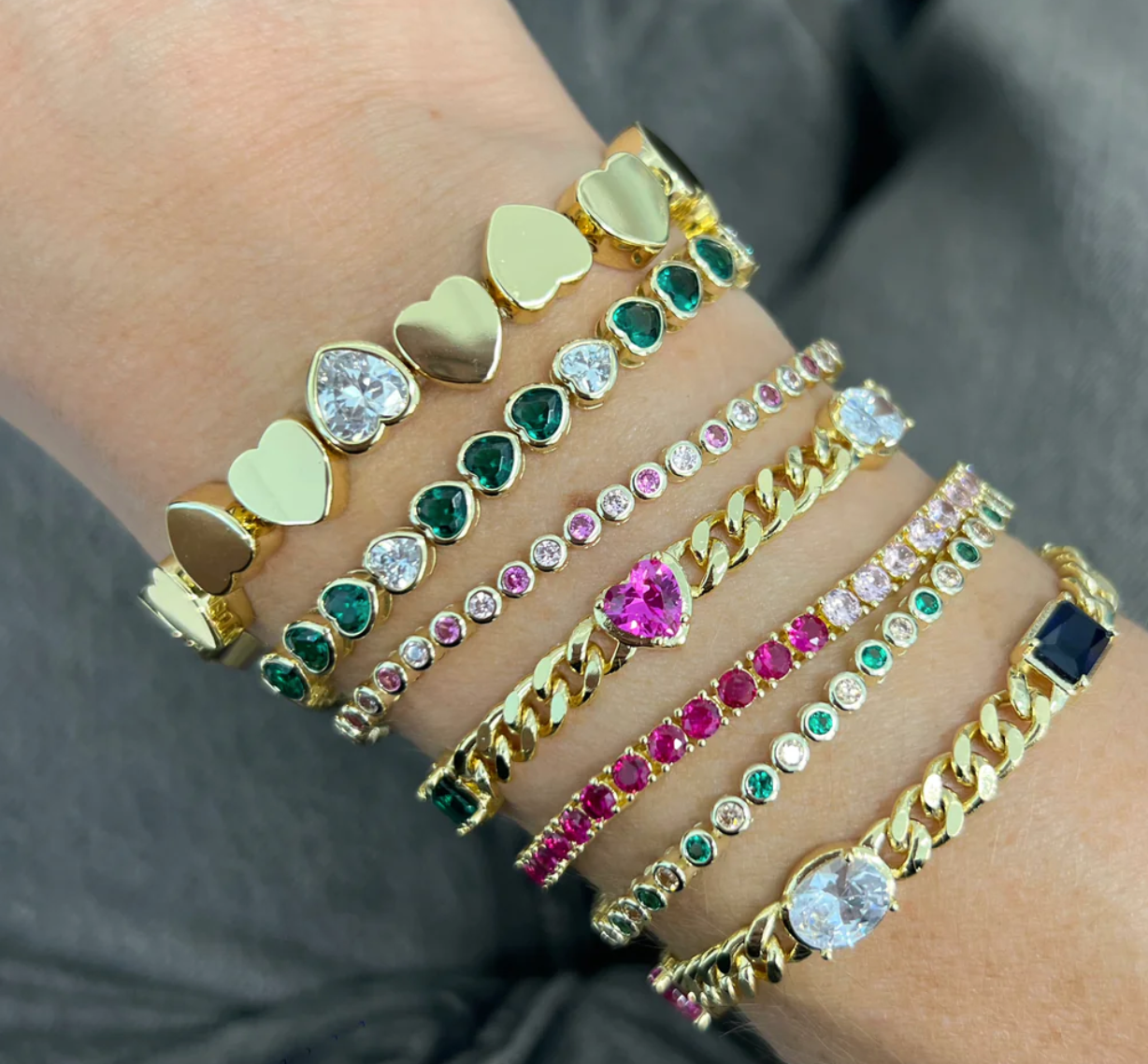 Multi Shape Cuban Chain Bracelet