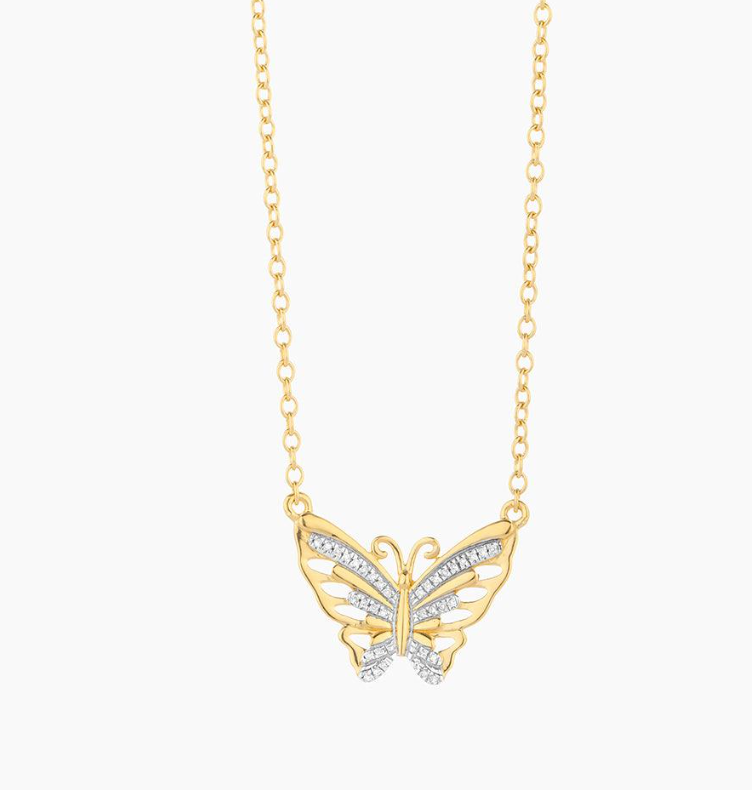 Beautiful Butterfly Diamond Necklace