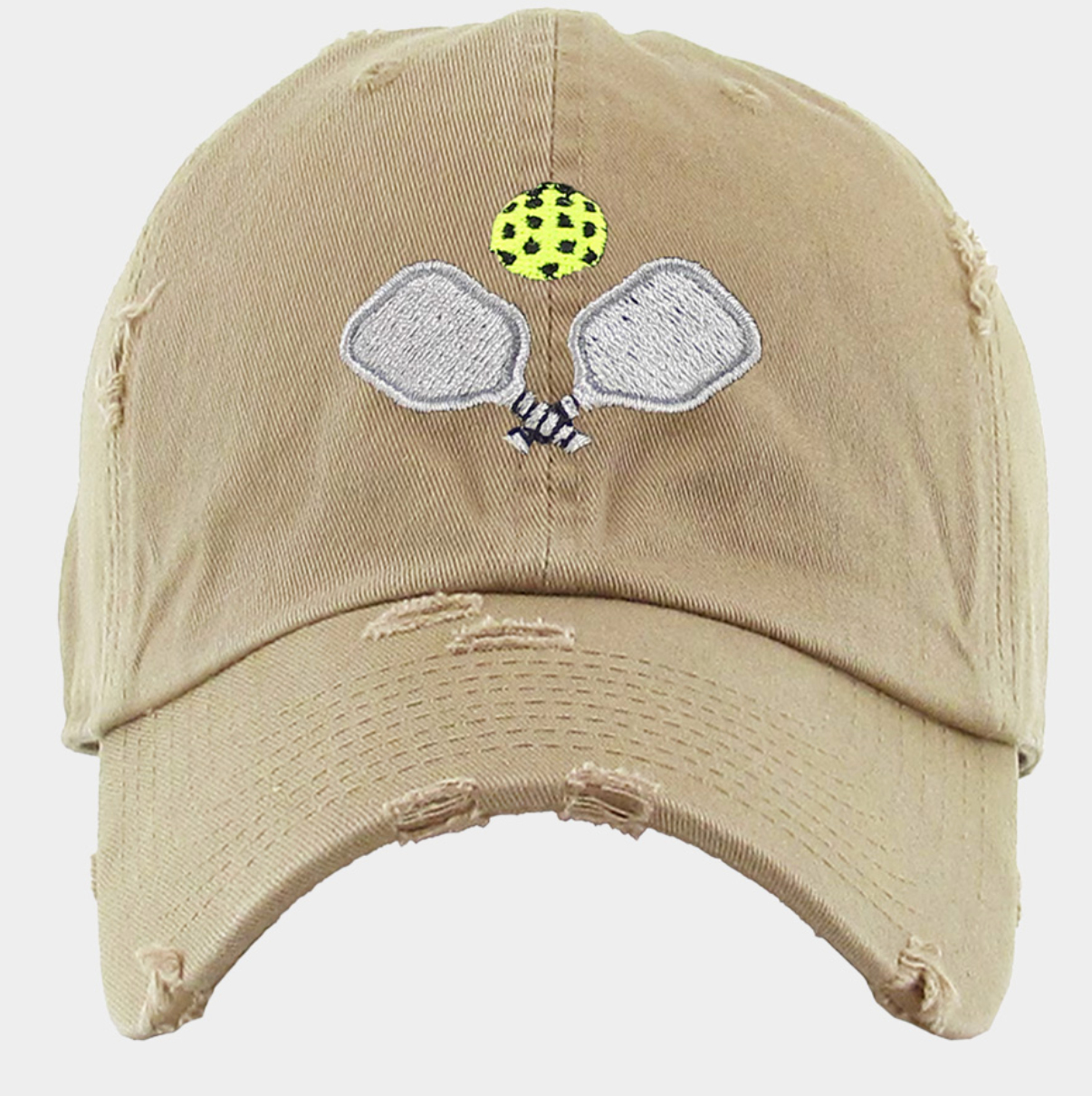 Pickleball Paddle Ball Vintage Baseball Cap Khaki