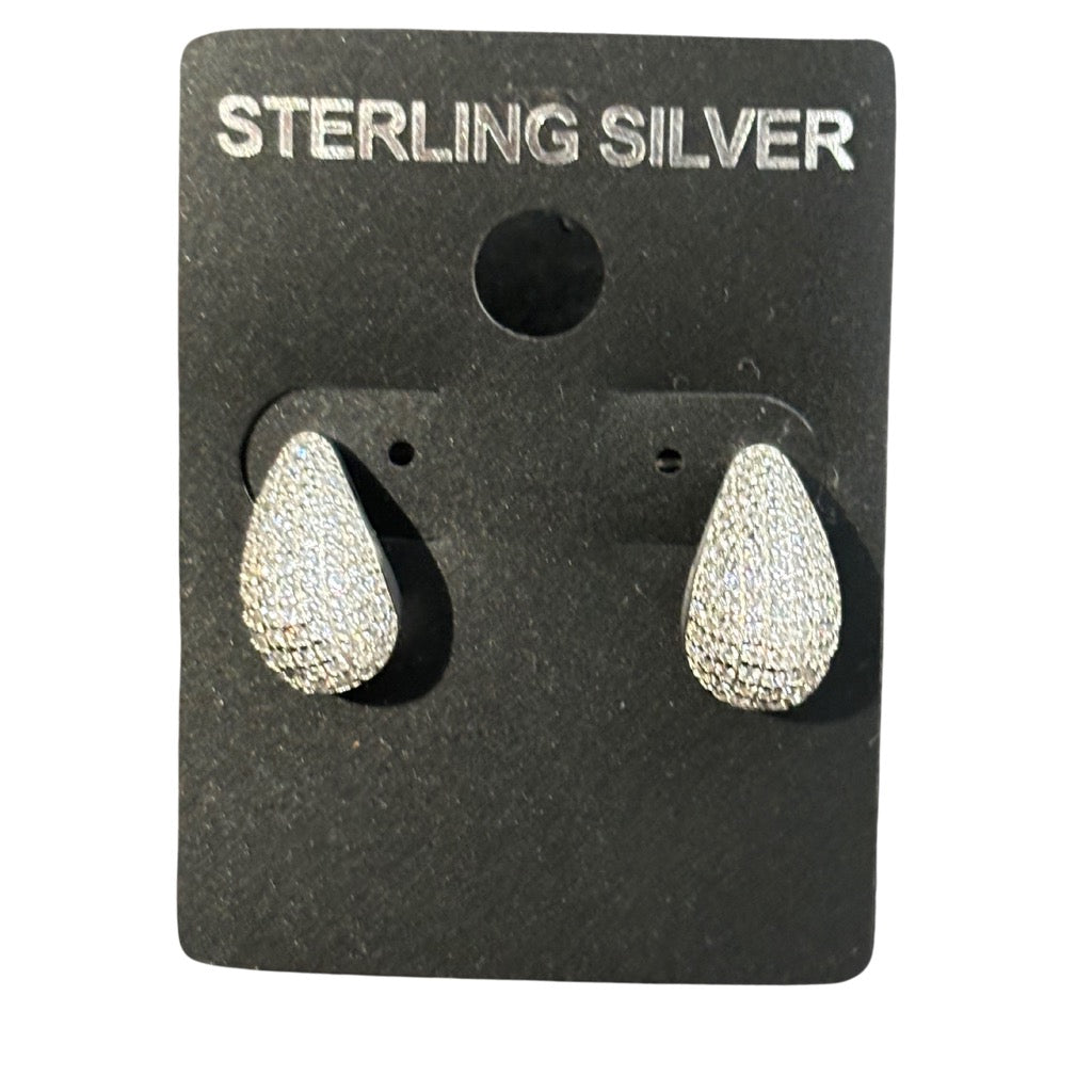 Silver CZ Teardrop Earring
