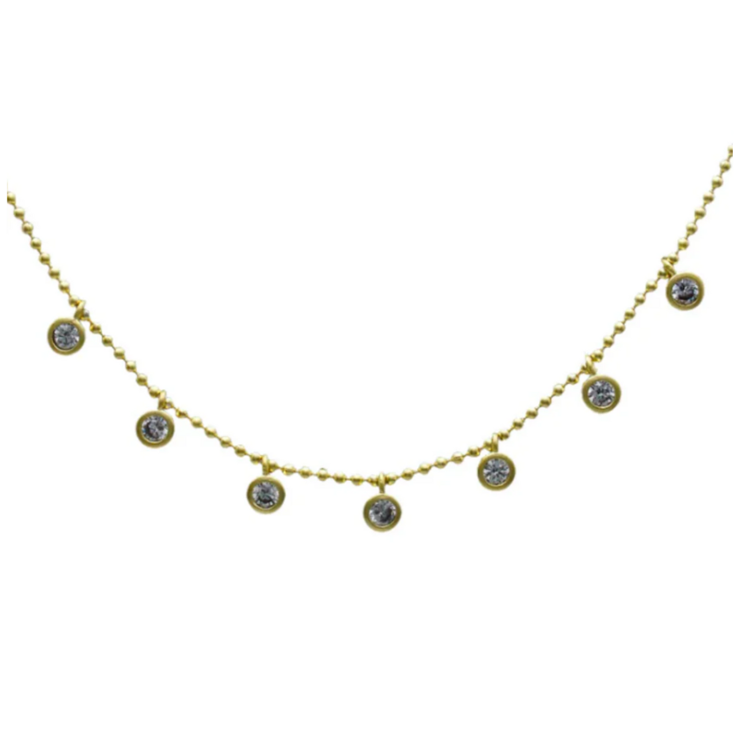 Gold Dangling CZ Necklace