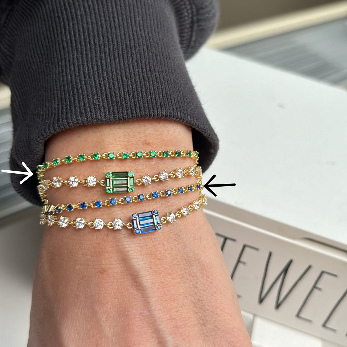 Single Strand Colored Stone Bracelet