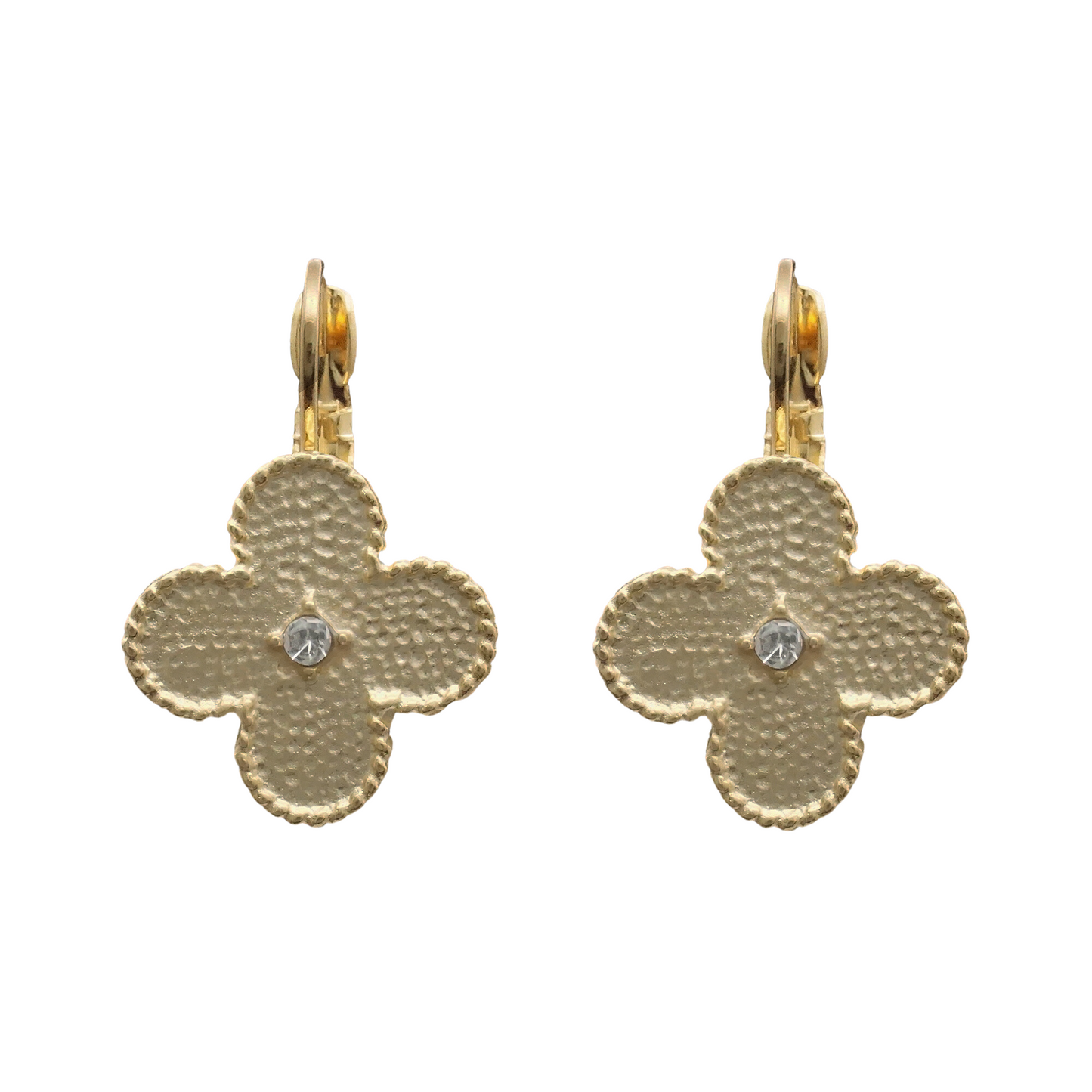 Gold Clover Hanging Earrings