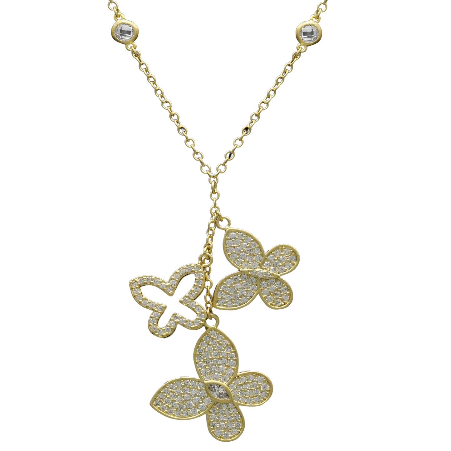 Triple Butterfly Necklace