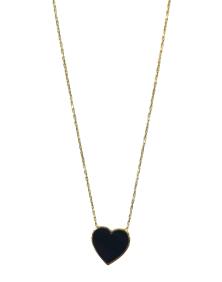 Large Enamel Heart Necklace