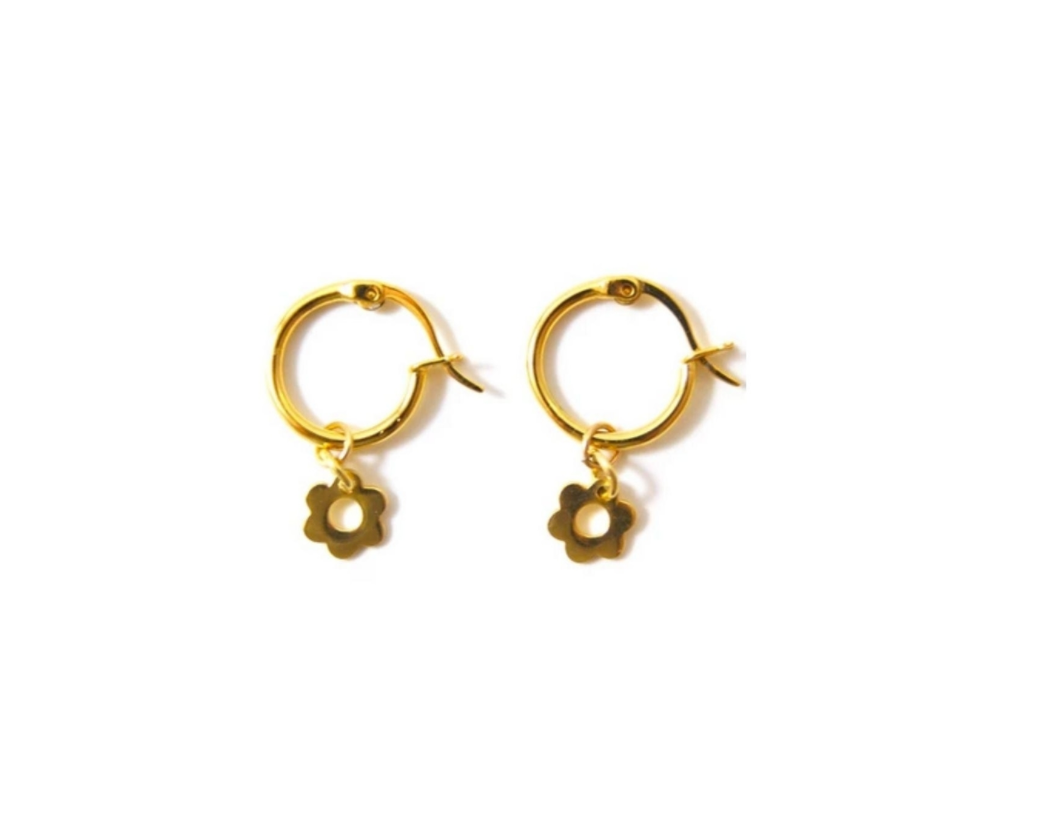 Flower Hoop Earrings