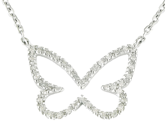 Diamond Open Butterfly Necklace