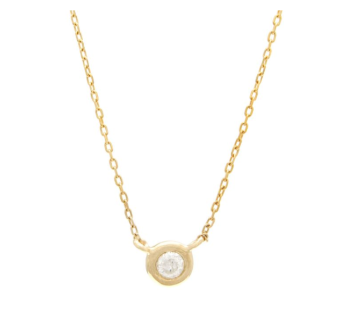 Round Bezel Diamond Necklace