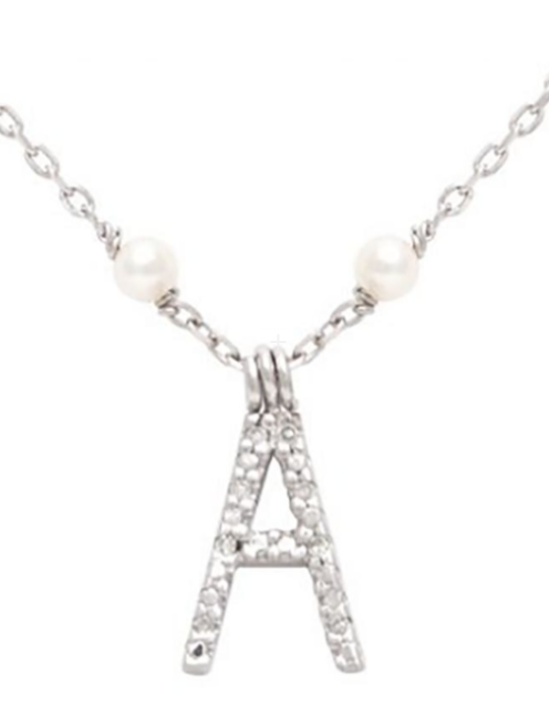 Initial Pearl Diamond Necklace