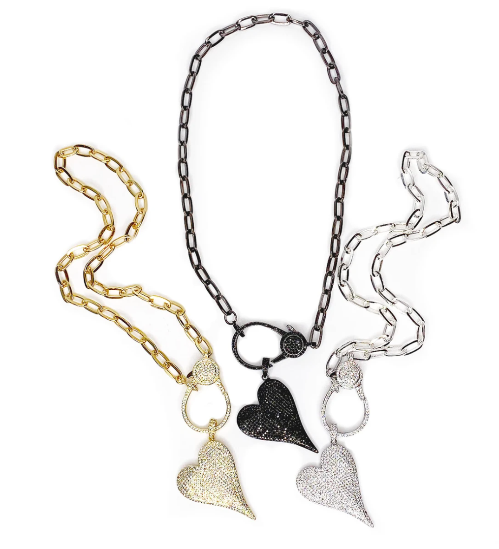 Paperclip Link Love, Lisa Heart Necklace