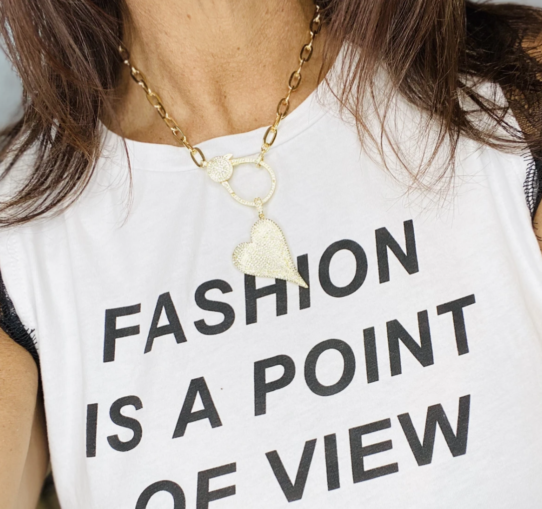 Paperclip Link Love, Lisa Heart Necklace