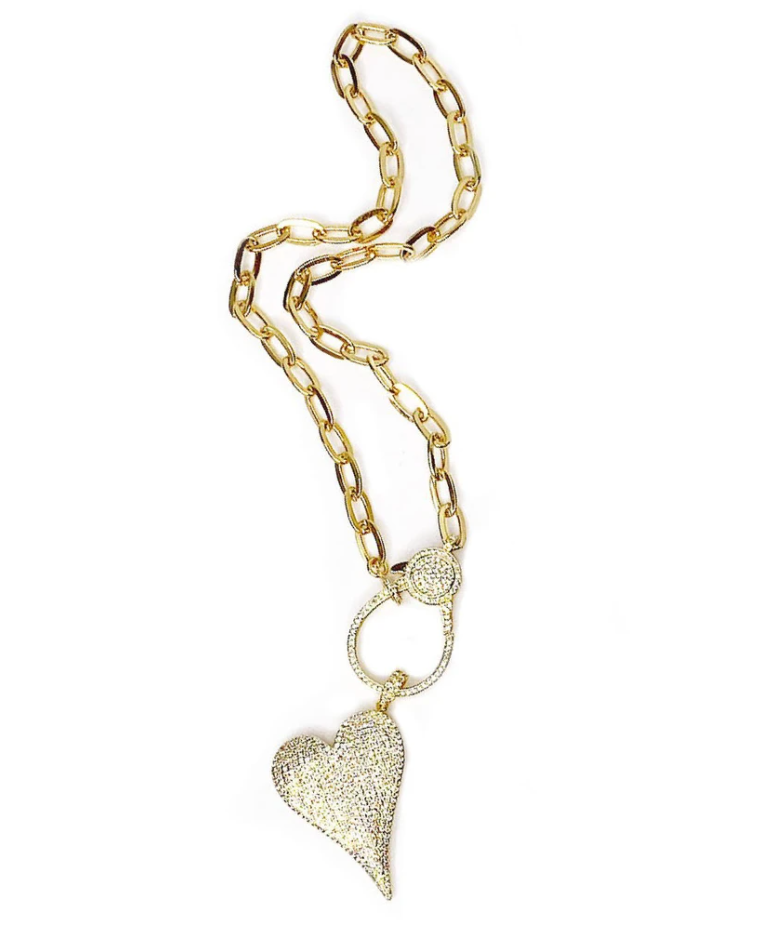 Paperclip Link Love, Lisa Heart Necklace