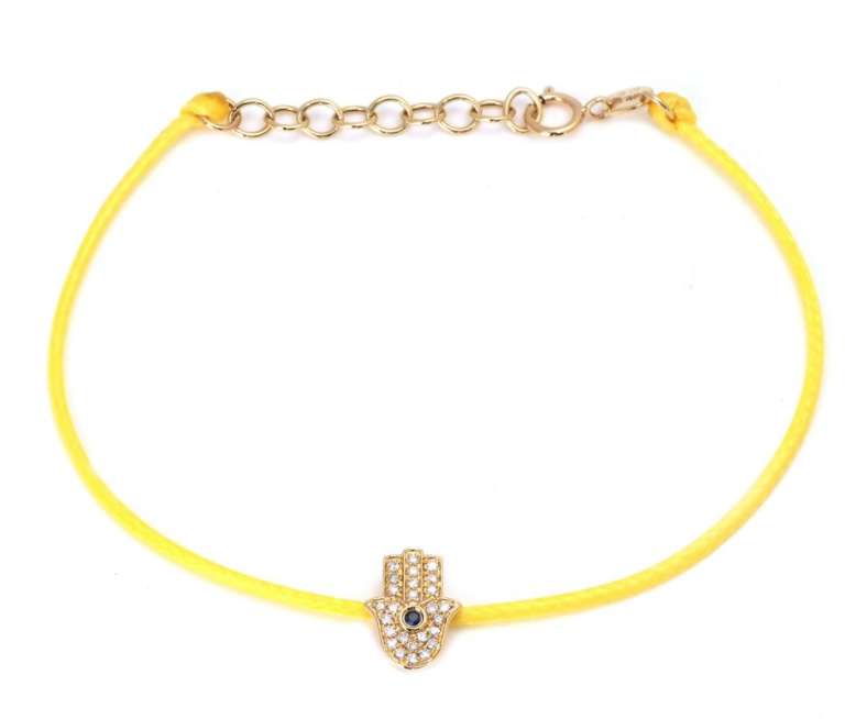 Diamond Hamsa Cord Bracelet