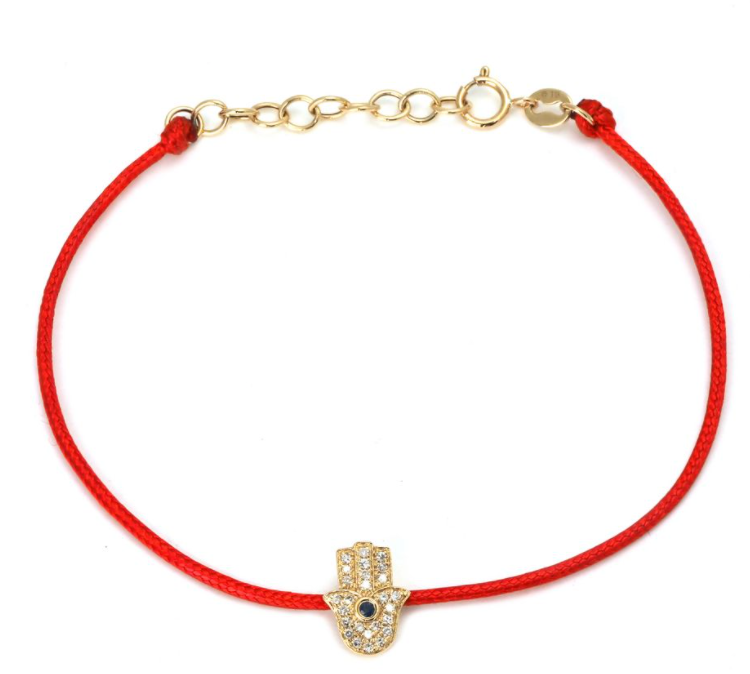 Diamond Hamsa Cord Bracelet
