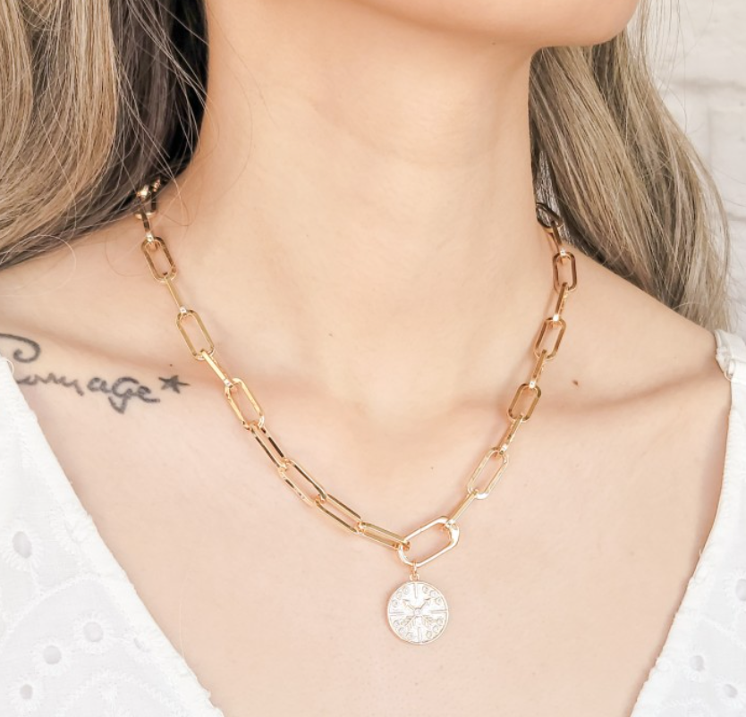 Paperclip Chain with Pendant