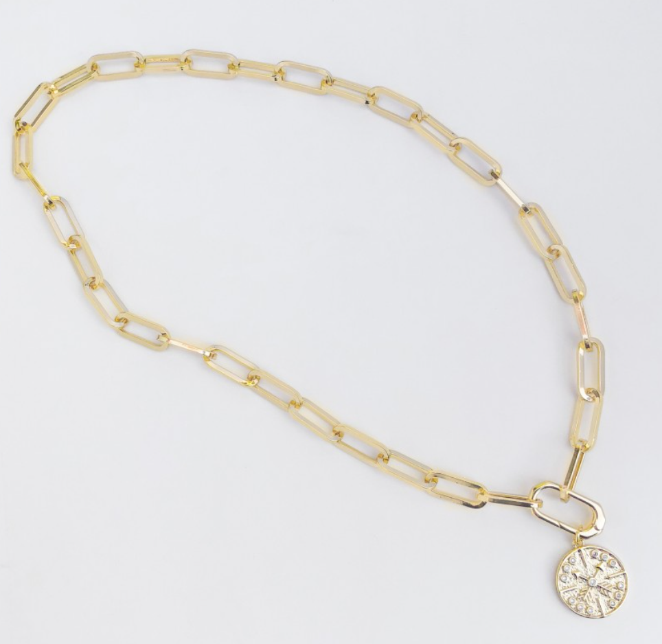 Paperclip Chain with Pendant