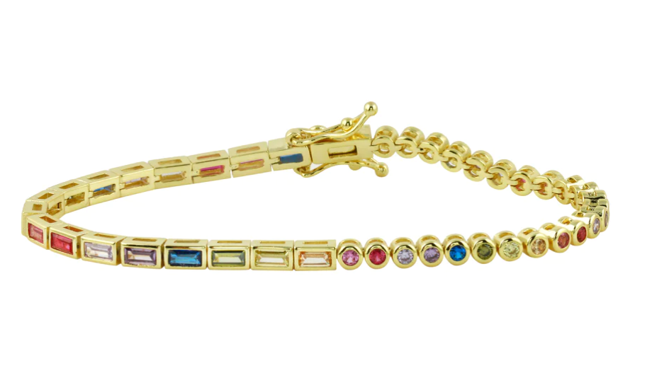 Bezel Tennis Thin Bracelet