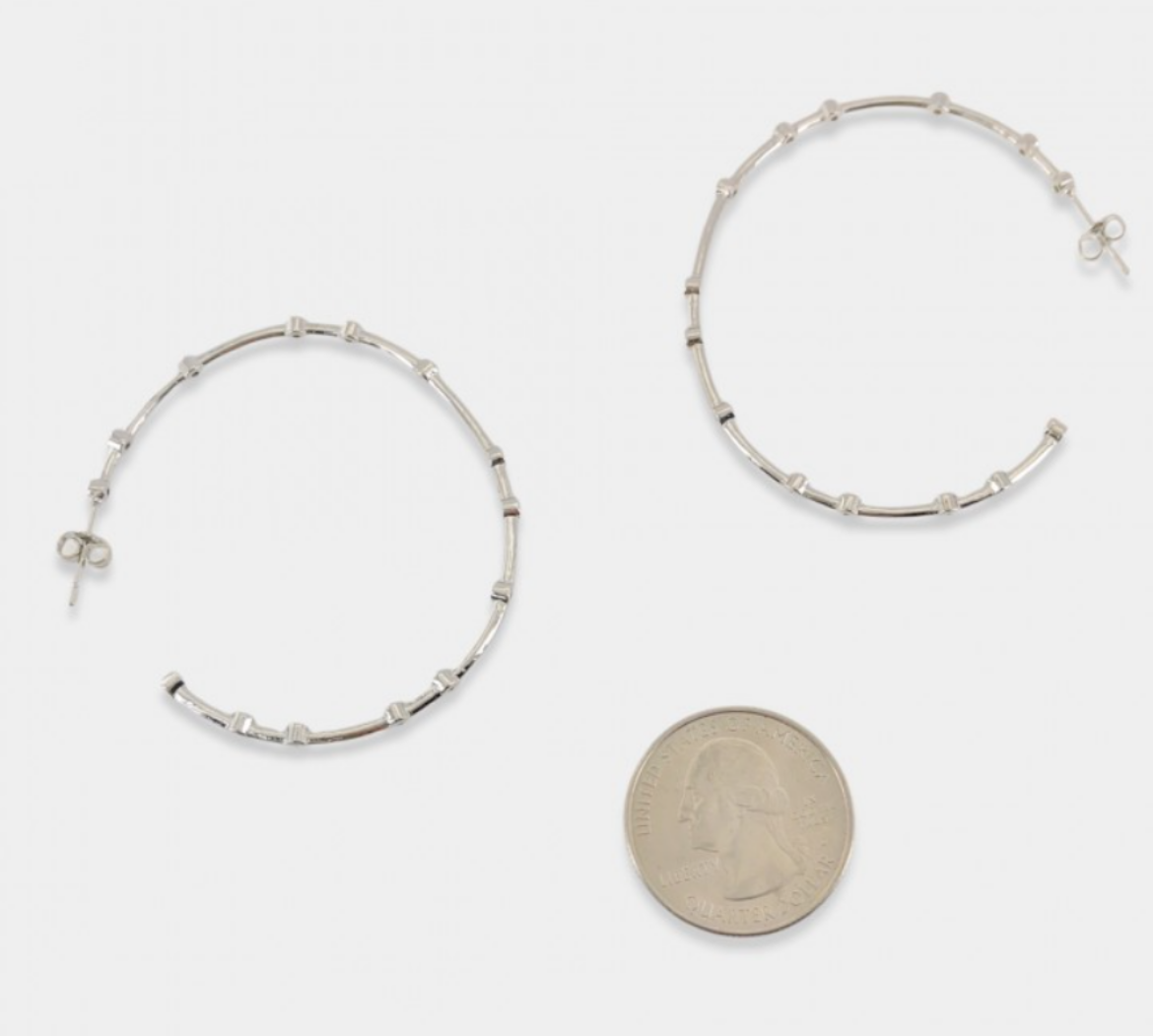 CZ Studded Hoops