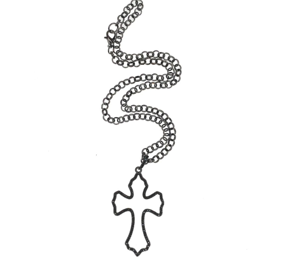 Outlined Cross Necklace