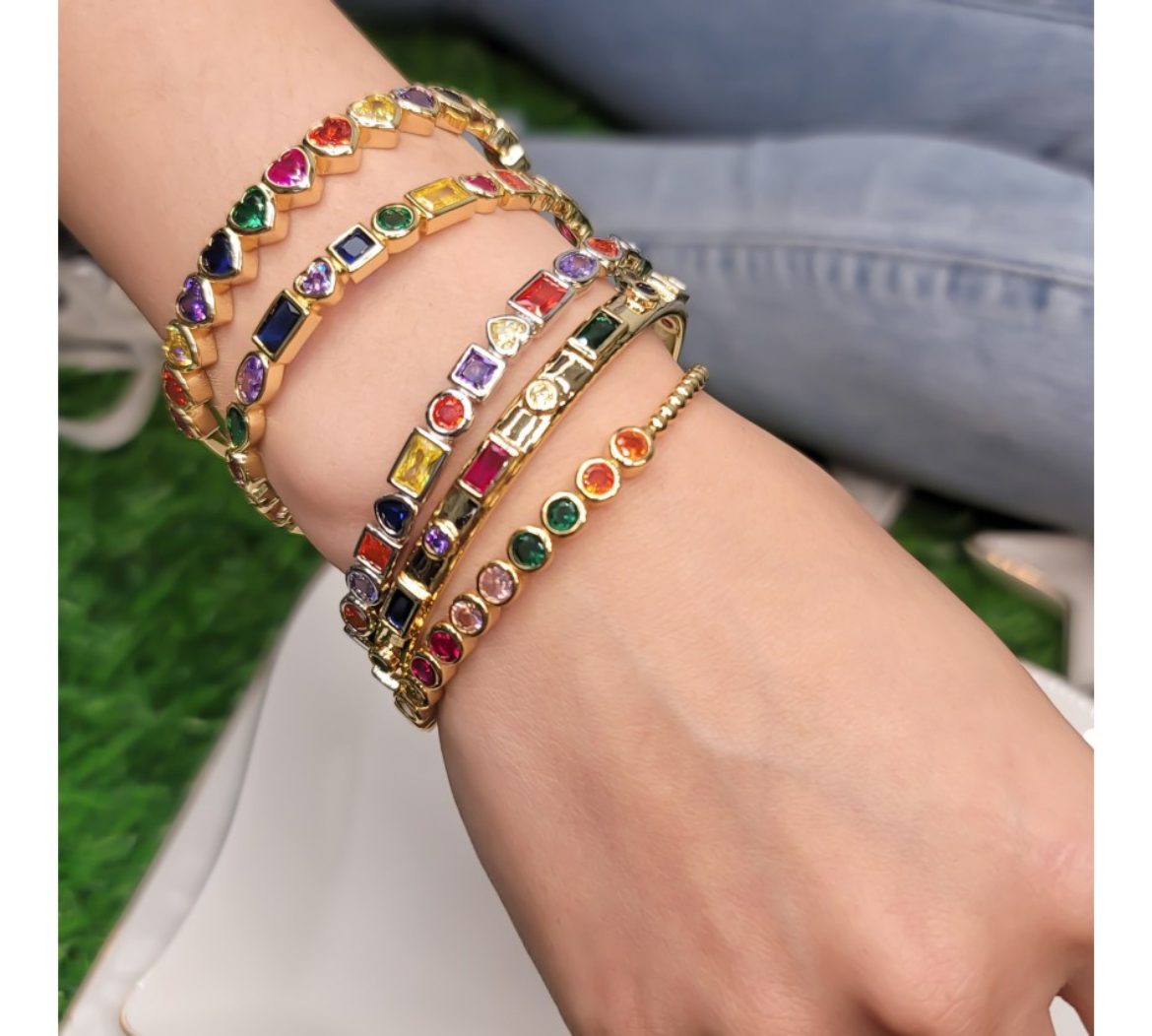 Rainbow Studded Cuff
