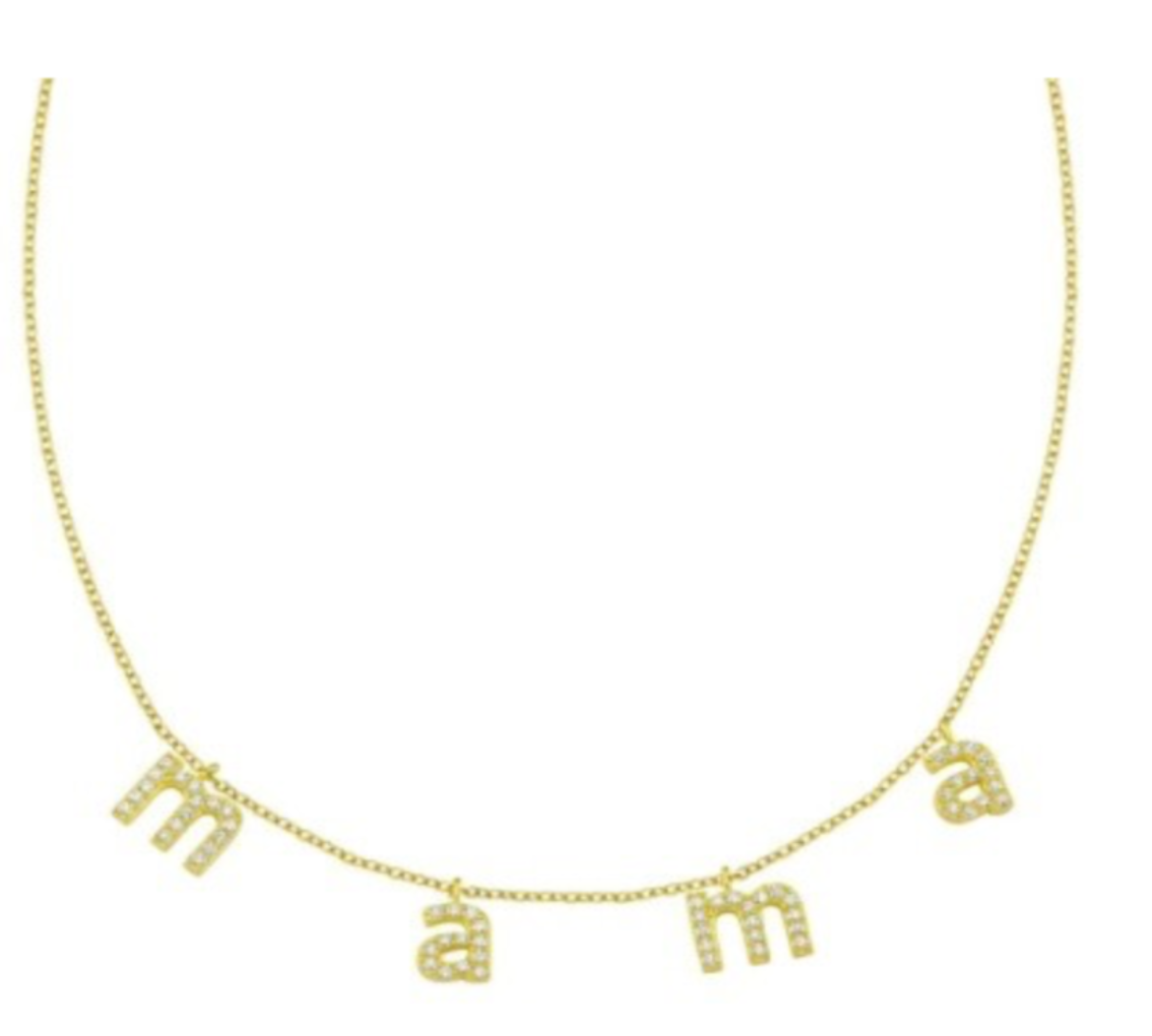 Mama CZ Name Necklace