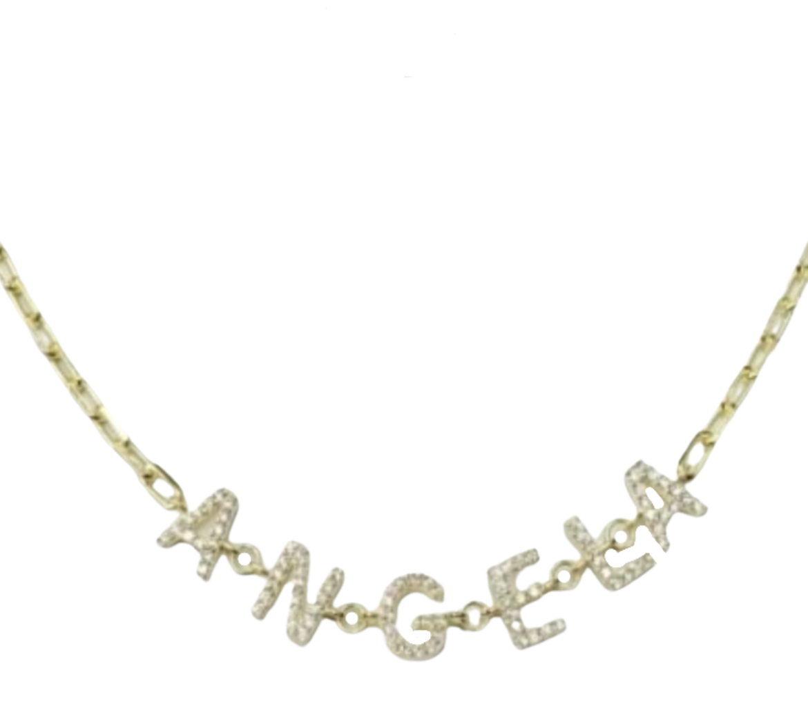 Angela CZ Name Necklace