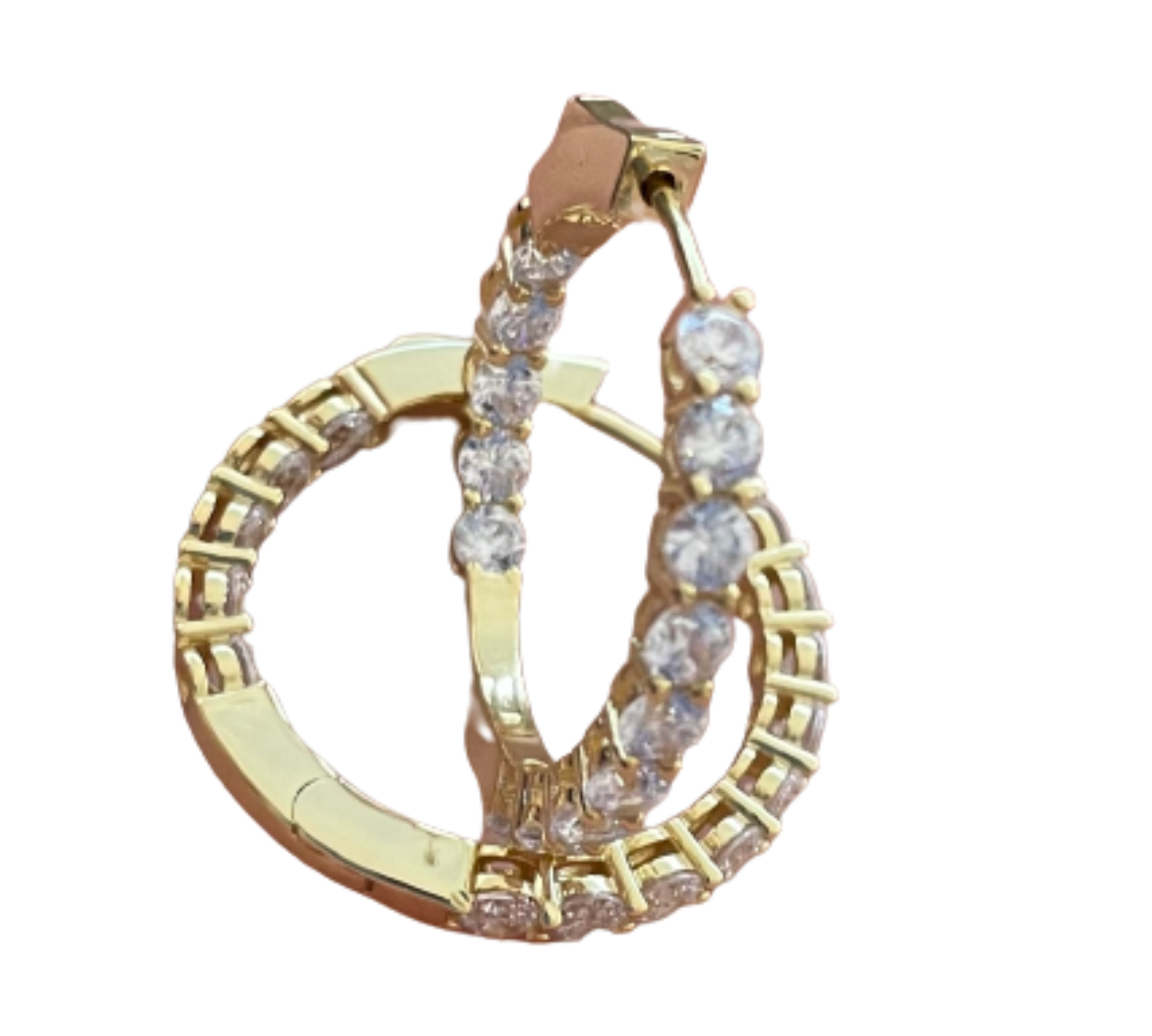 Inside Out CZ Hoops