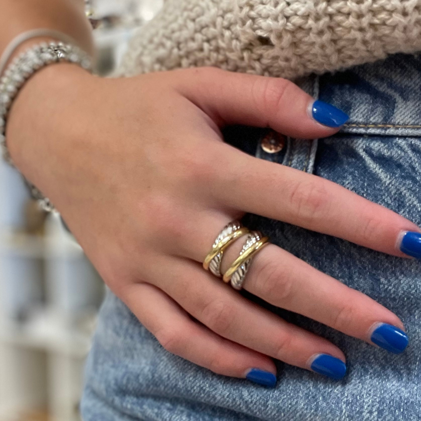 Two Tone Textured Ring