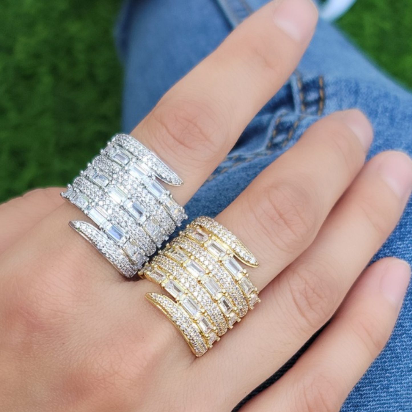 Gold Stacked CZ Ring