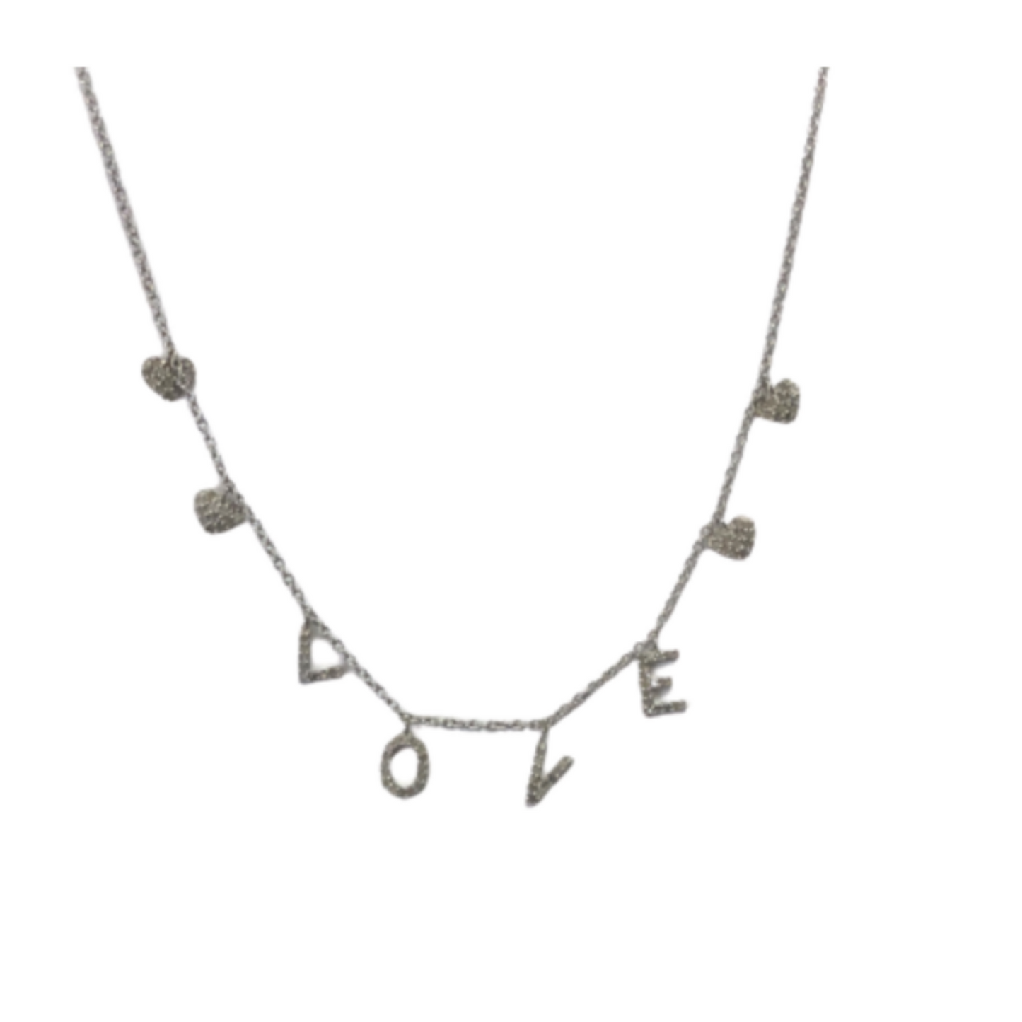 14K diamond love necklace