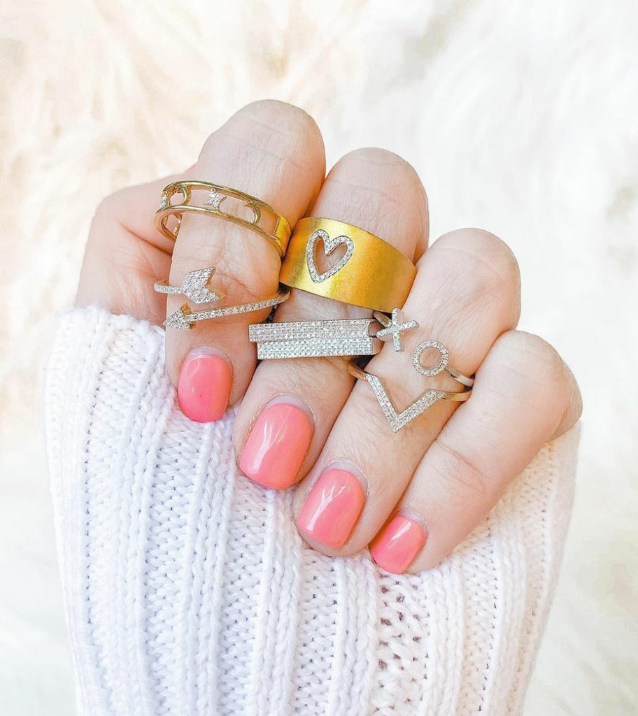 stackable heart rings 