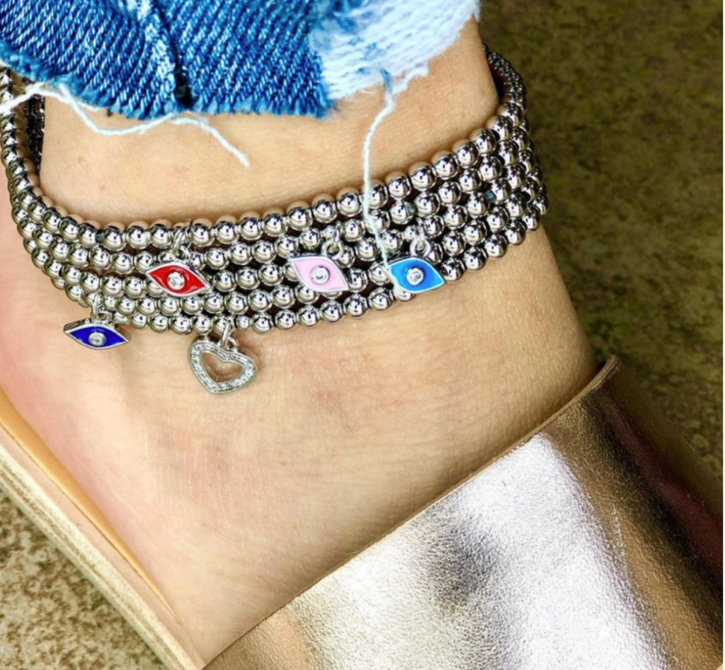 Evil eye beaded anklets 