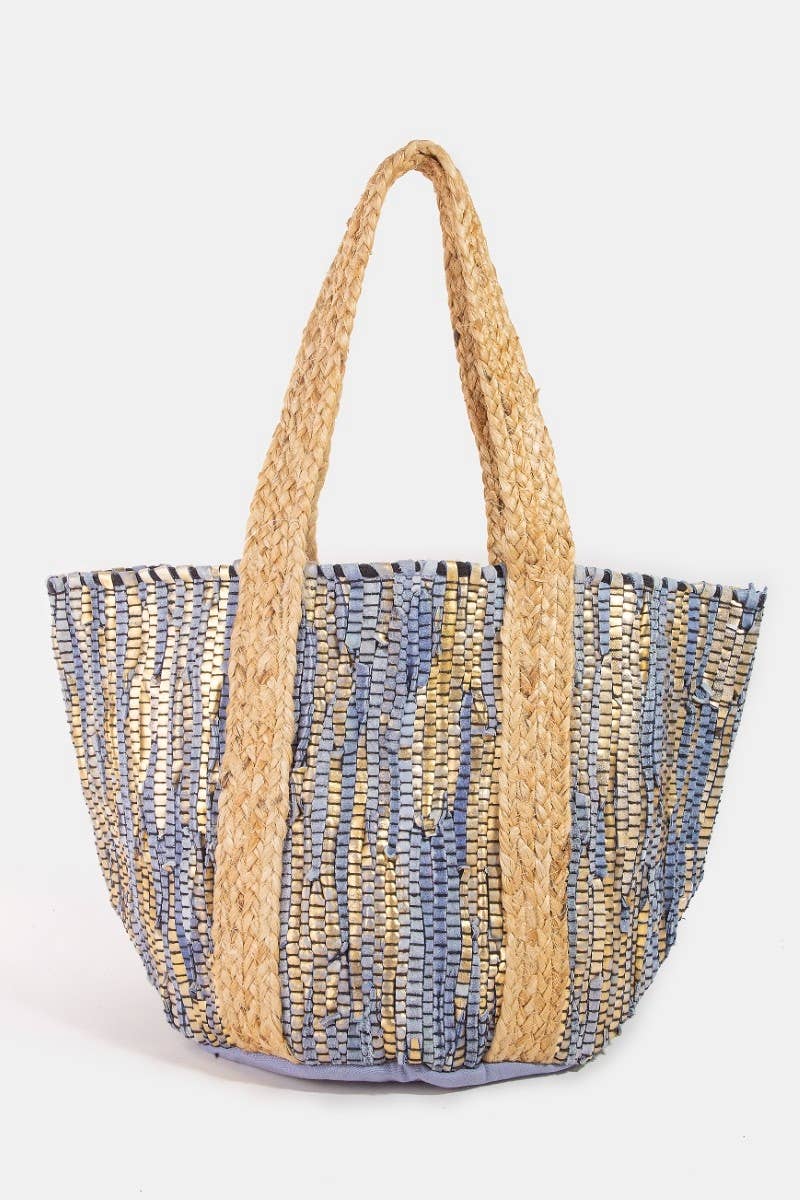 Vibrant Stripes Woven Tote Bag