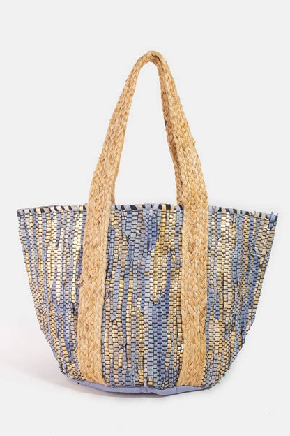 Vibrant Stripes Woven Tote Bag