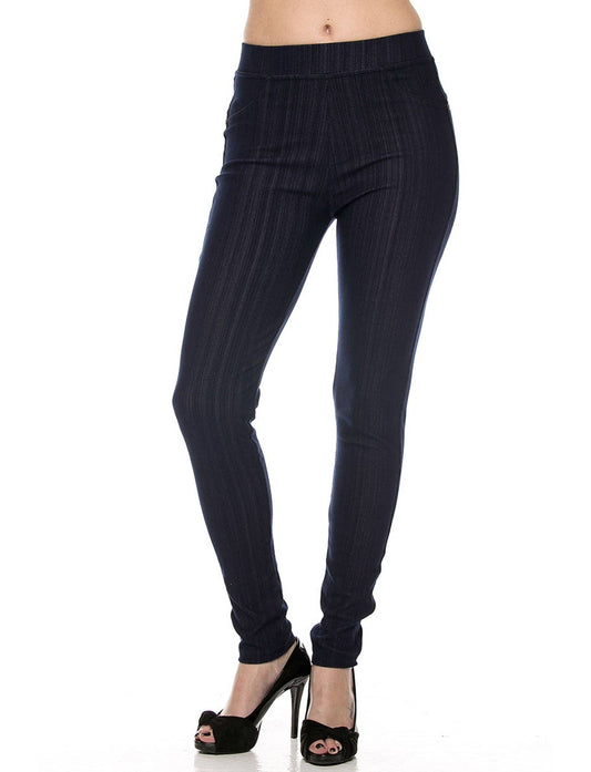 Denim Leggings - Ankle Length w/ Back Pockets J04