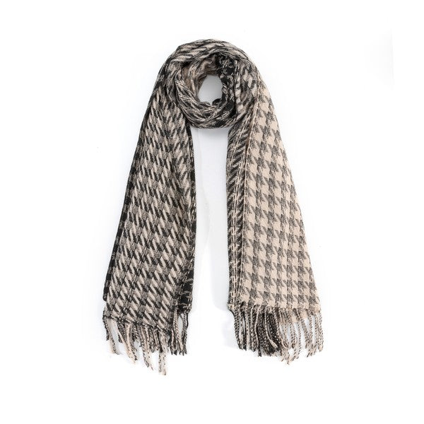HOUNDSTOOTH TWO TONED FASHION SCARF