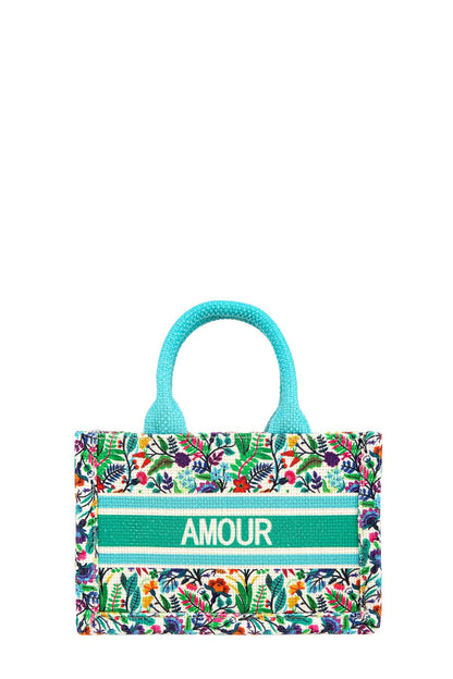 AMOUR FLOWER OBLIQUE BOOK SMALL TOTE BAG 2242