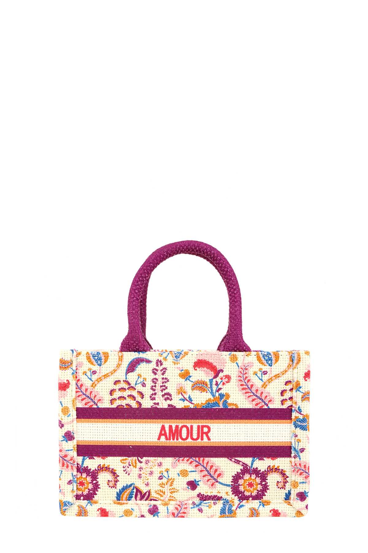 AMOUR FLOWER OBLIQUE BOOK SMALL TOTE BAG 2242