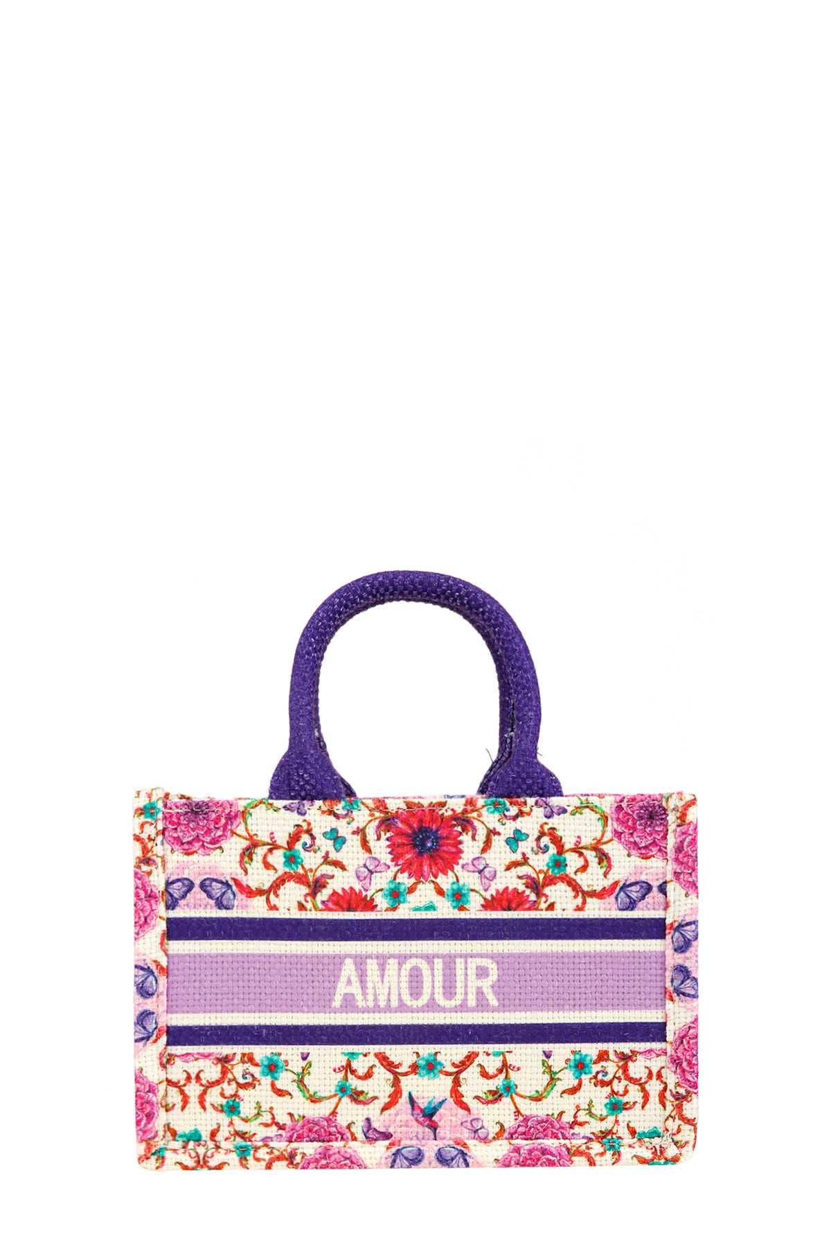 AMOUR FLOWER OBLIQUE BOOK SMALL TOTE BAG 2242