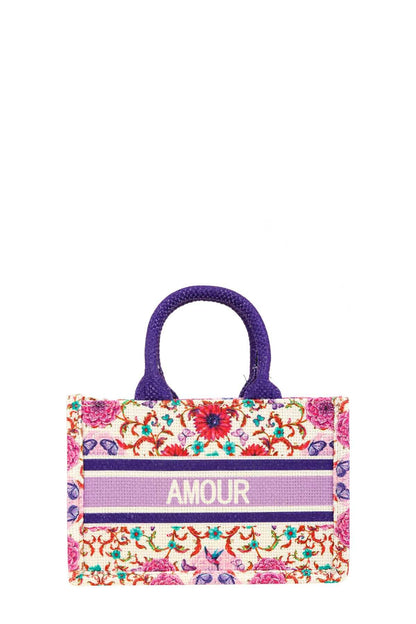 AMOUR FLOWER OBLIQUE BOOK SMALL TOTE BAG 2242